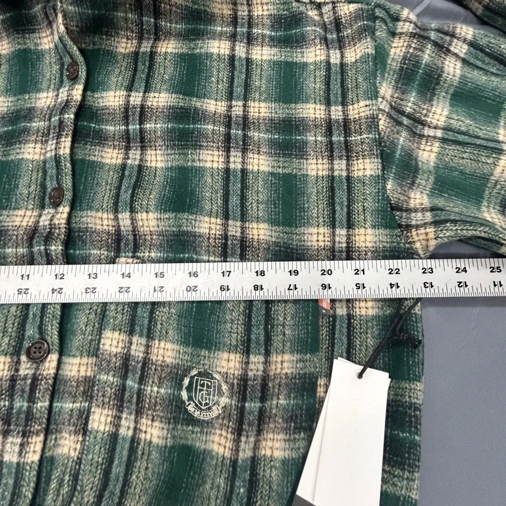 Honor The Gift Flannel Shirt Jacket Womens‎ XL Green Plaid Streetwear NEW